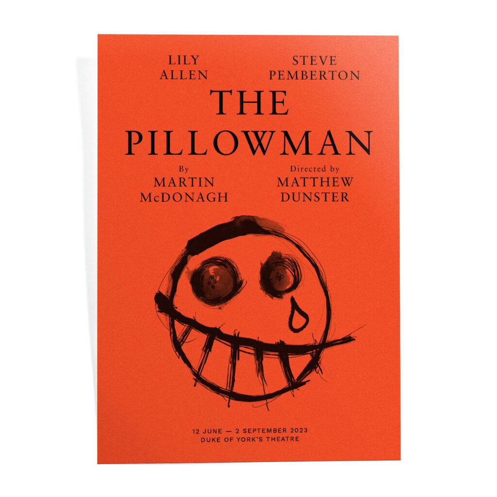 Photograph: The Pillowman orange poster